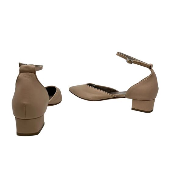 Agl D'Orsay Pumps Leather Low Heels Neutral Beige Size 36.5 US 6.5 - Picture 8 of 15